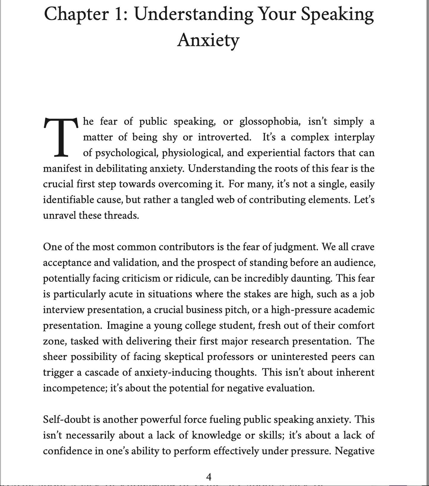 Beyond Thought: Embracing a New Belief for Progress in Public Speaking