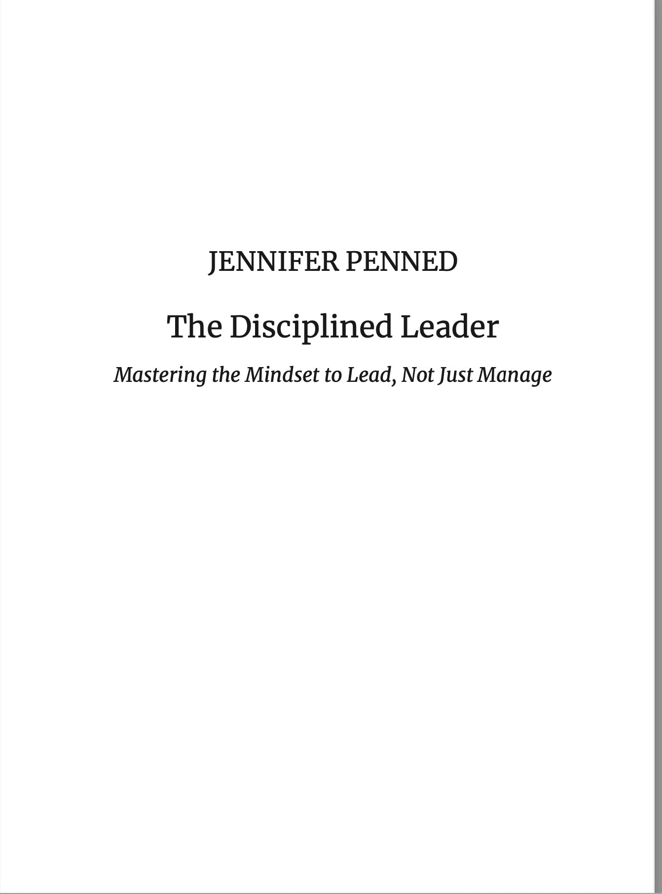 The Disciplined Leader