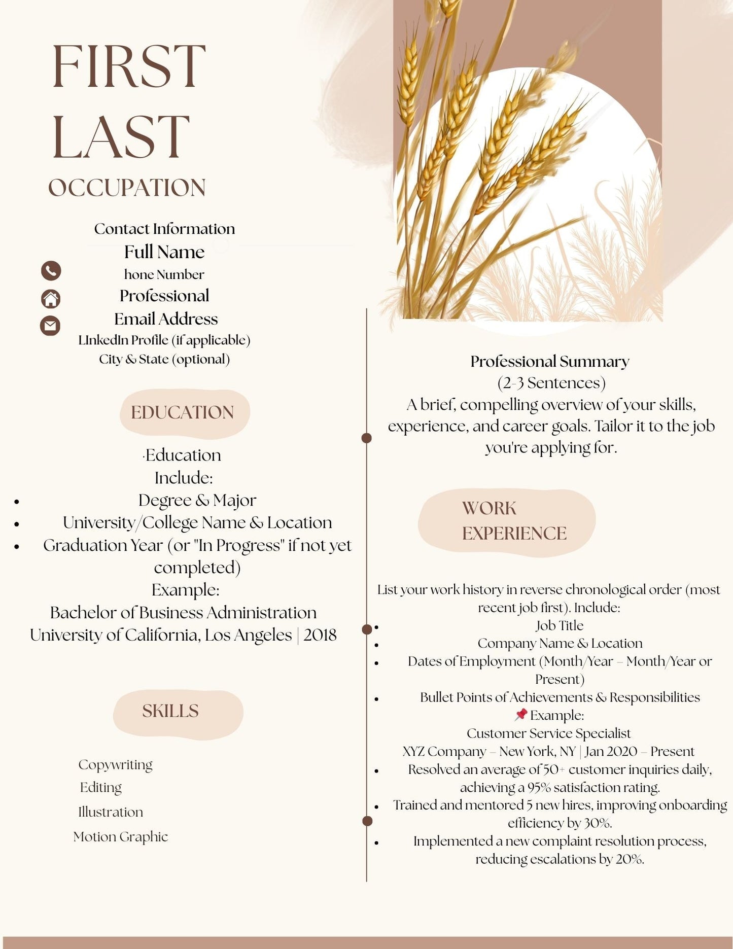 Almond-Tone Wheat Resume