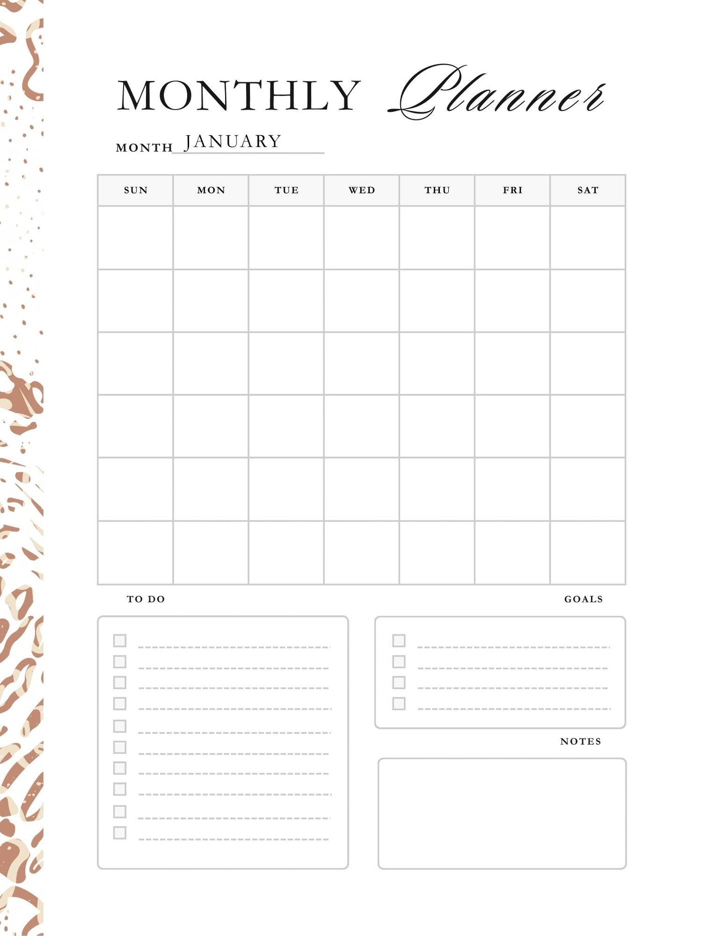 Safari Monthly Journal