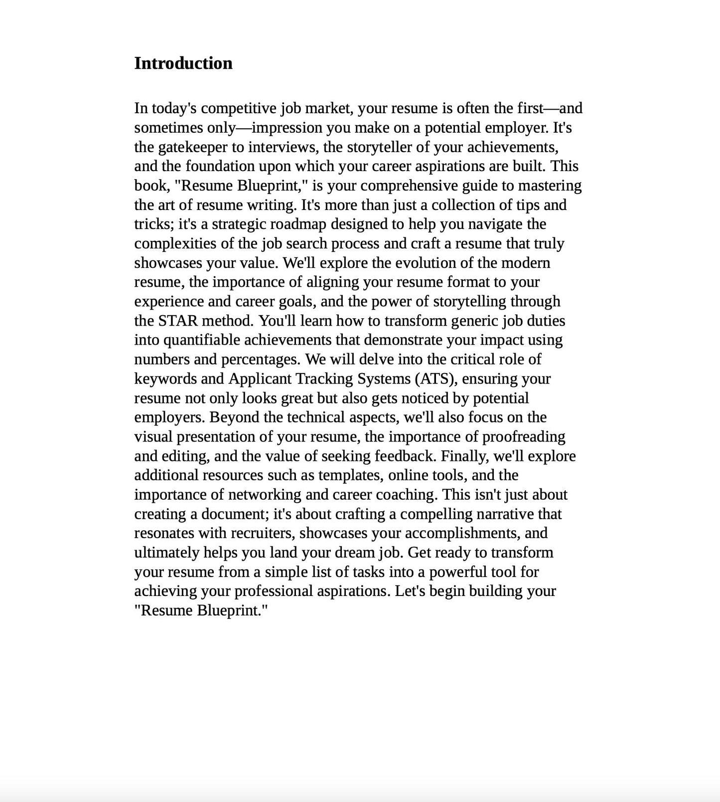 The Ultimate Resume Blueprint