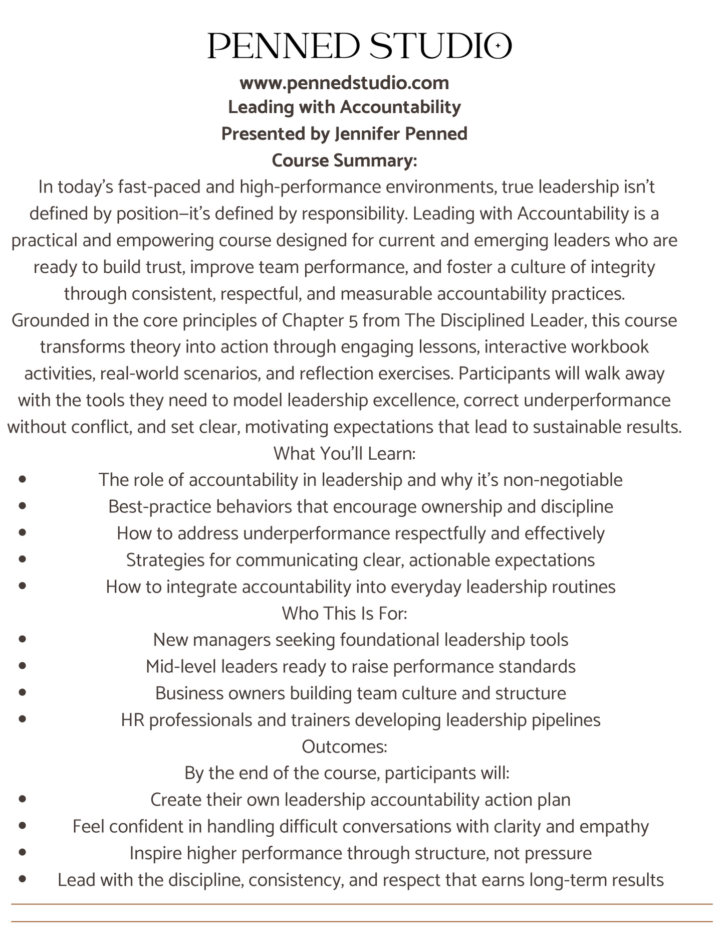 Workbook Course: Mastering Accountability