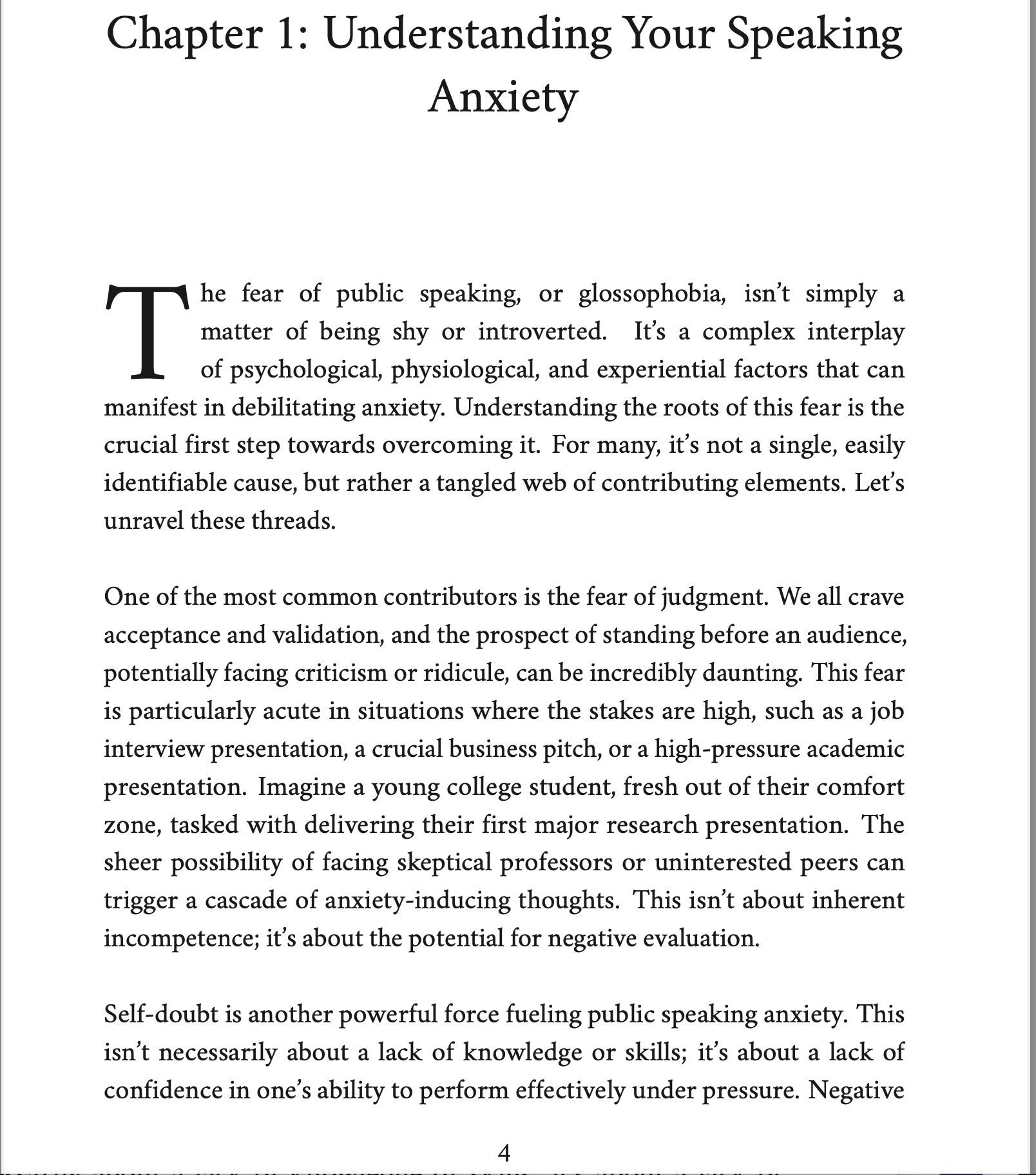 Beyond Thought: Embracing a New Belief for Progress in Public Speaking