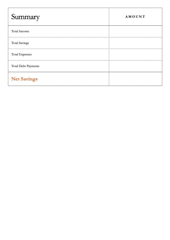 Evening Budget Planner