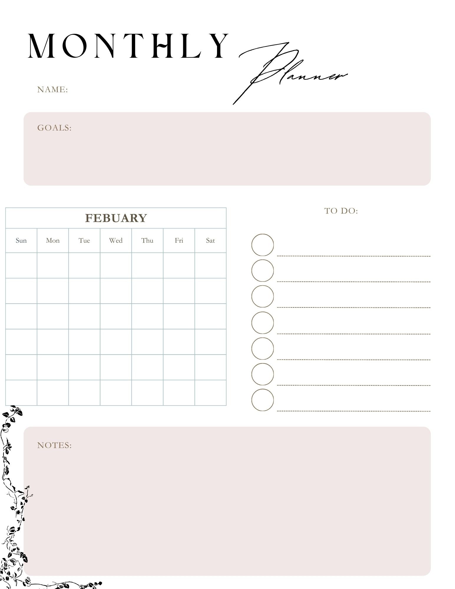 My Floral Journal- Planner