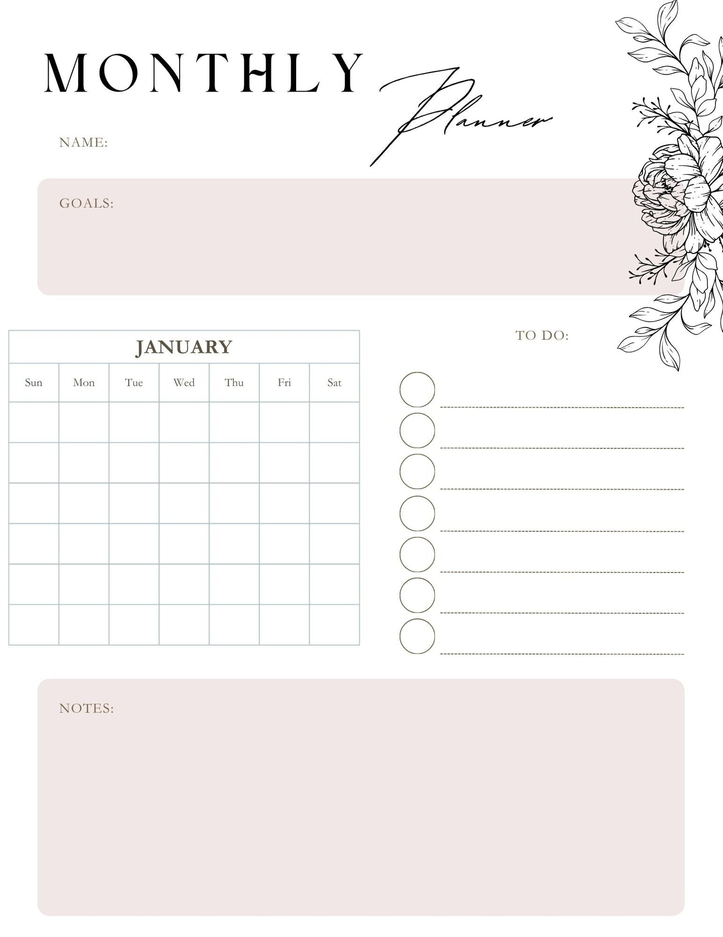 My Floral Journal- Planner