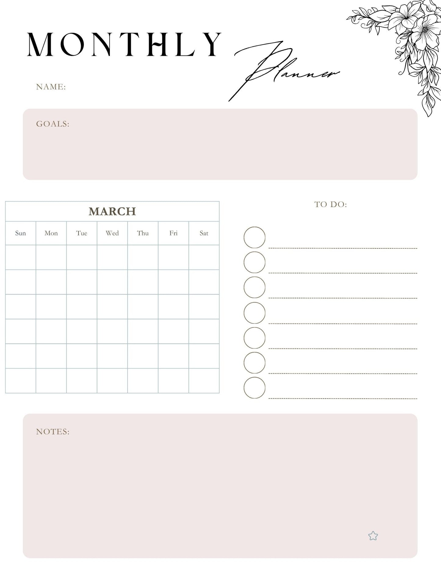 My Floral Journal- Planner