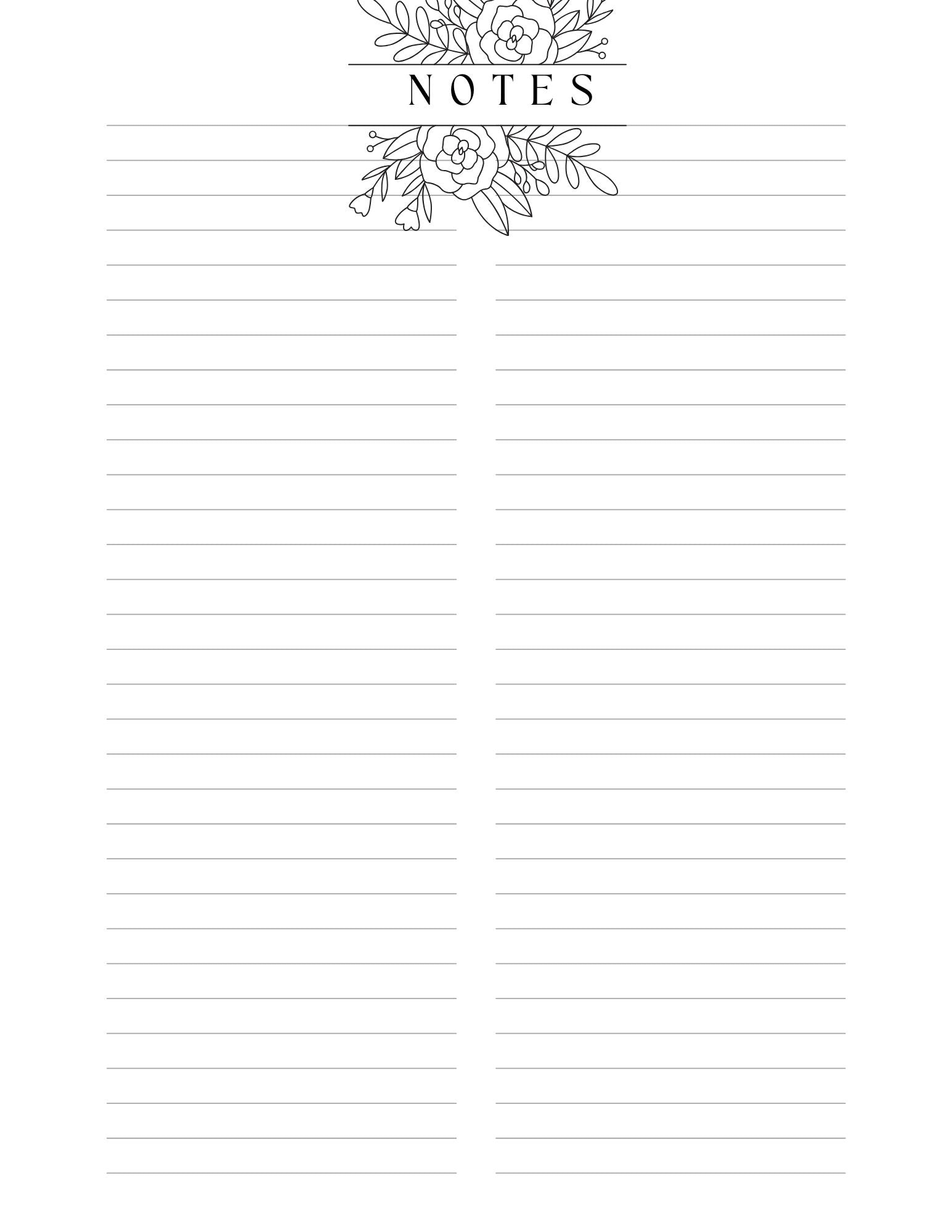 Notes Black - White - Planner
