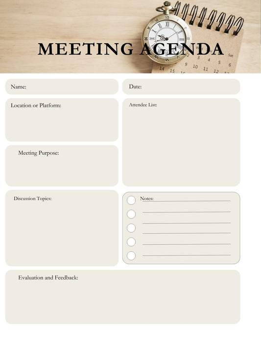 Meeting Agenda- Planner