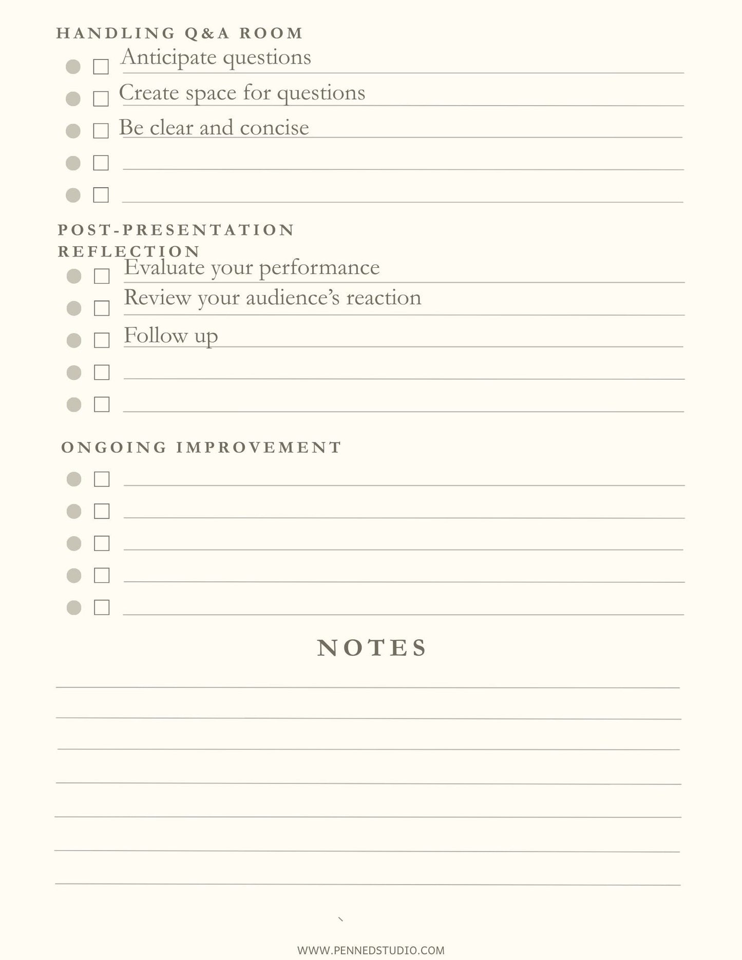 Presentation Checklist