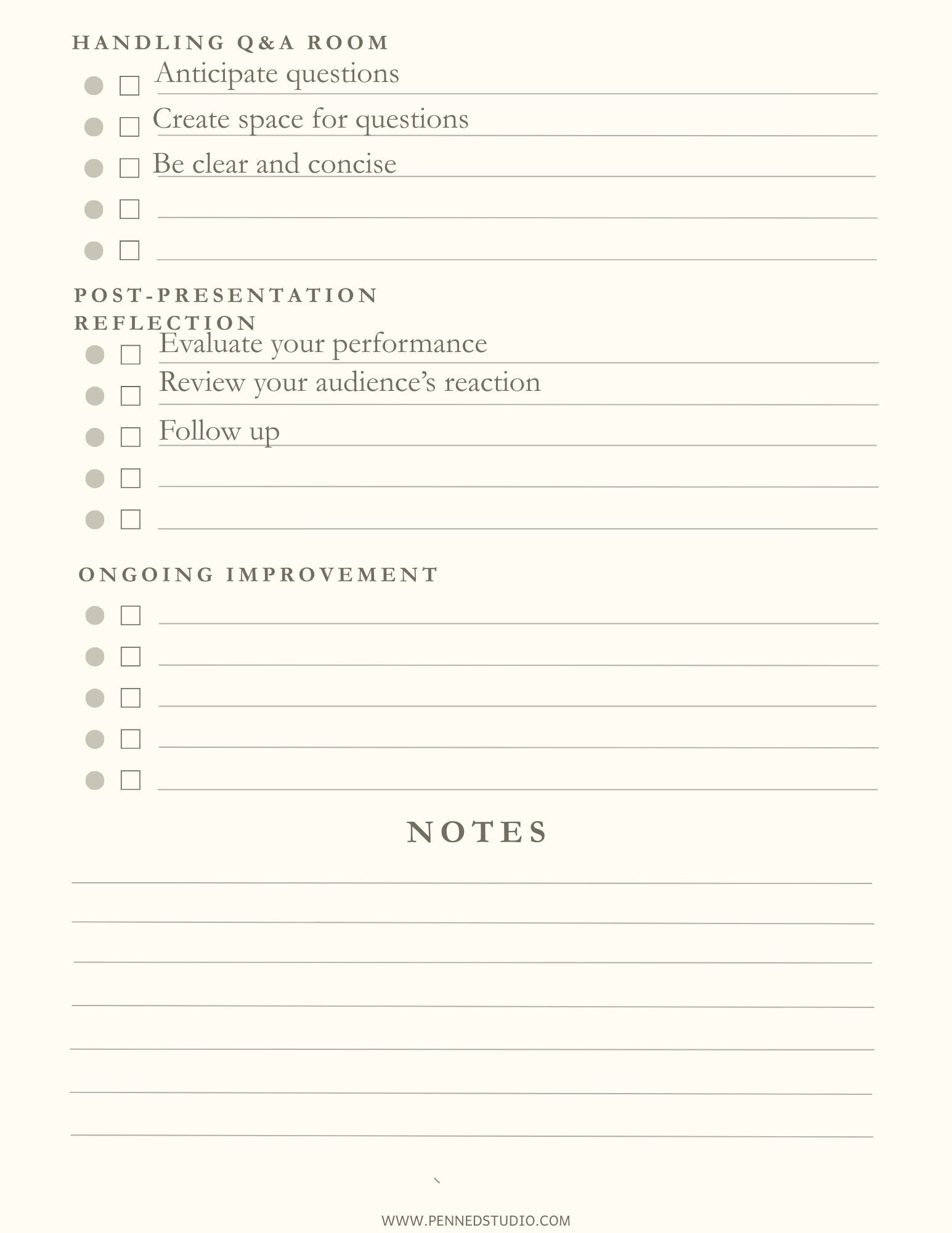 Presentation Checklist
