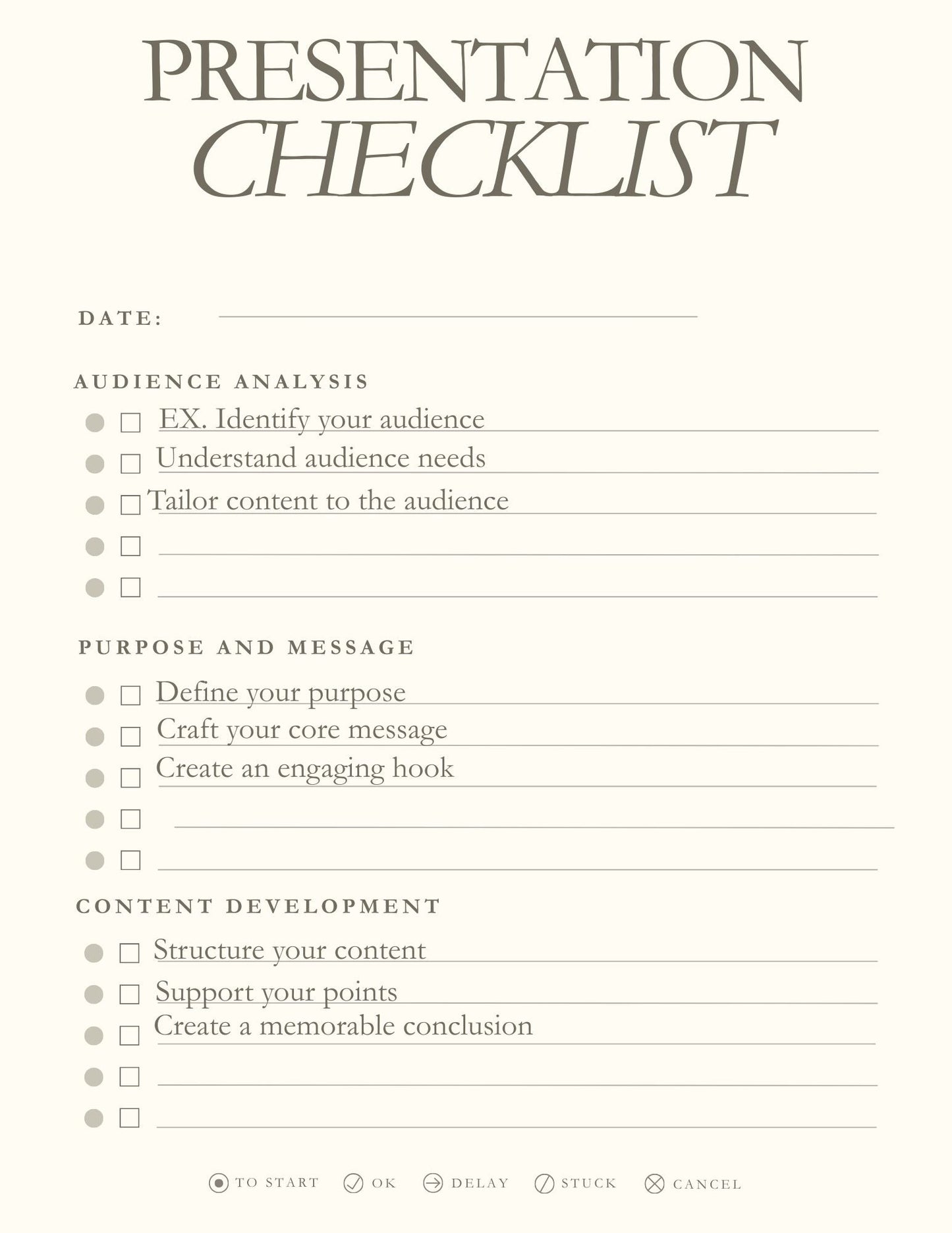 Presentation Checklist