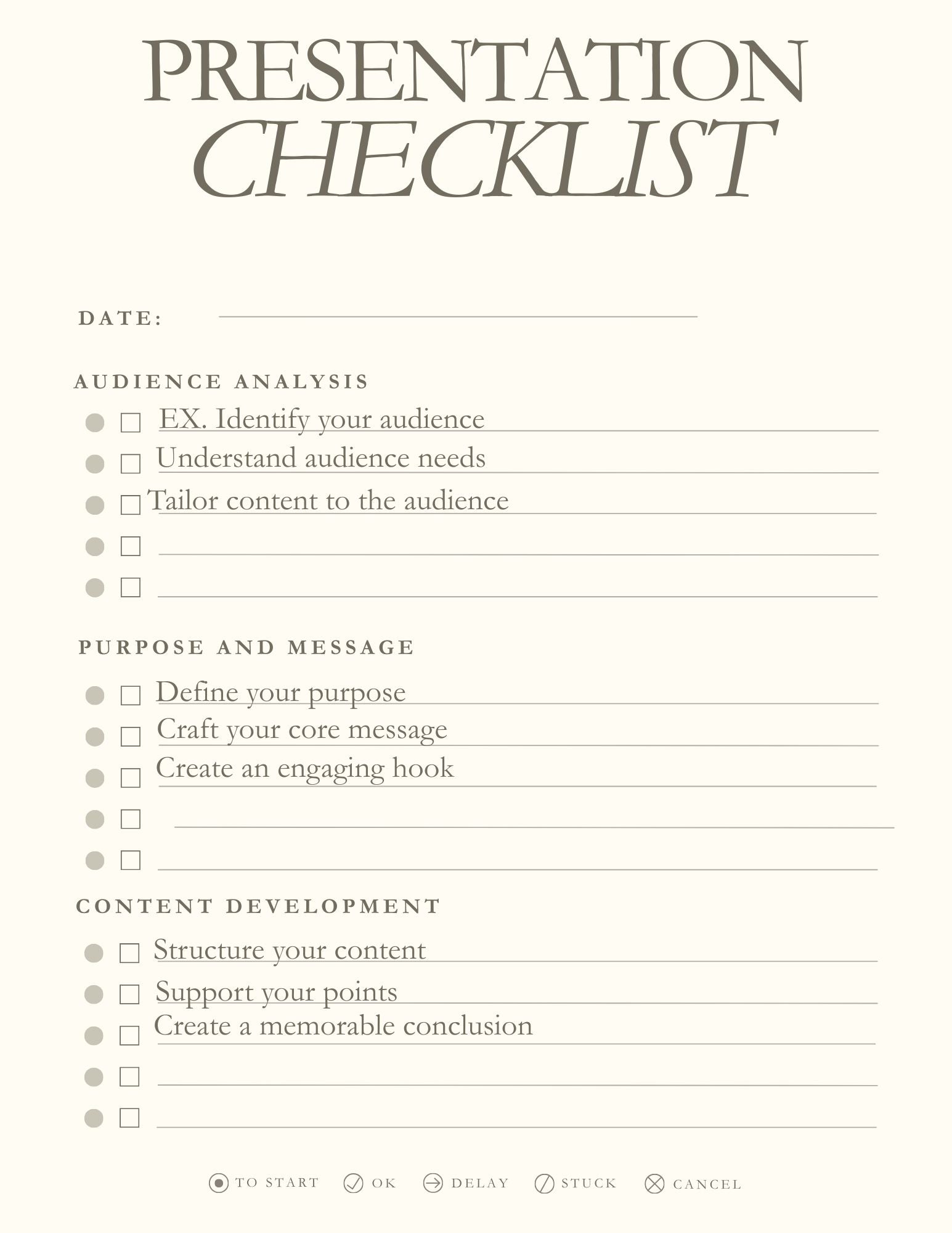 Presentation Checklist