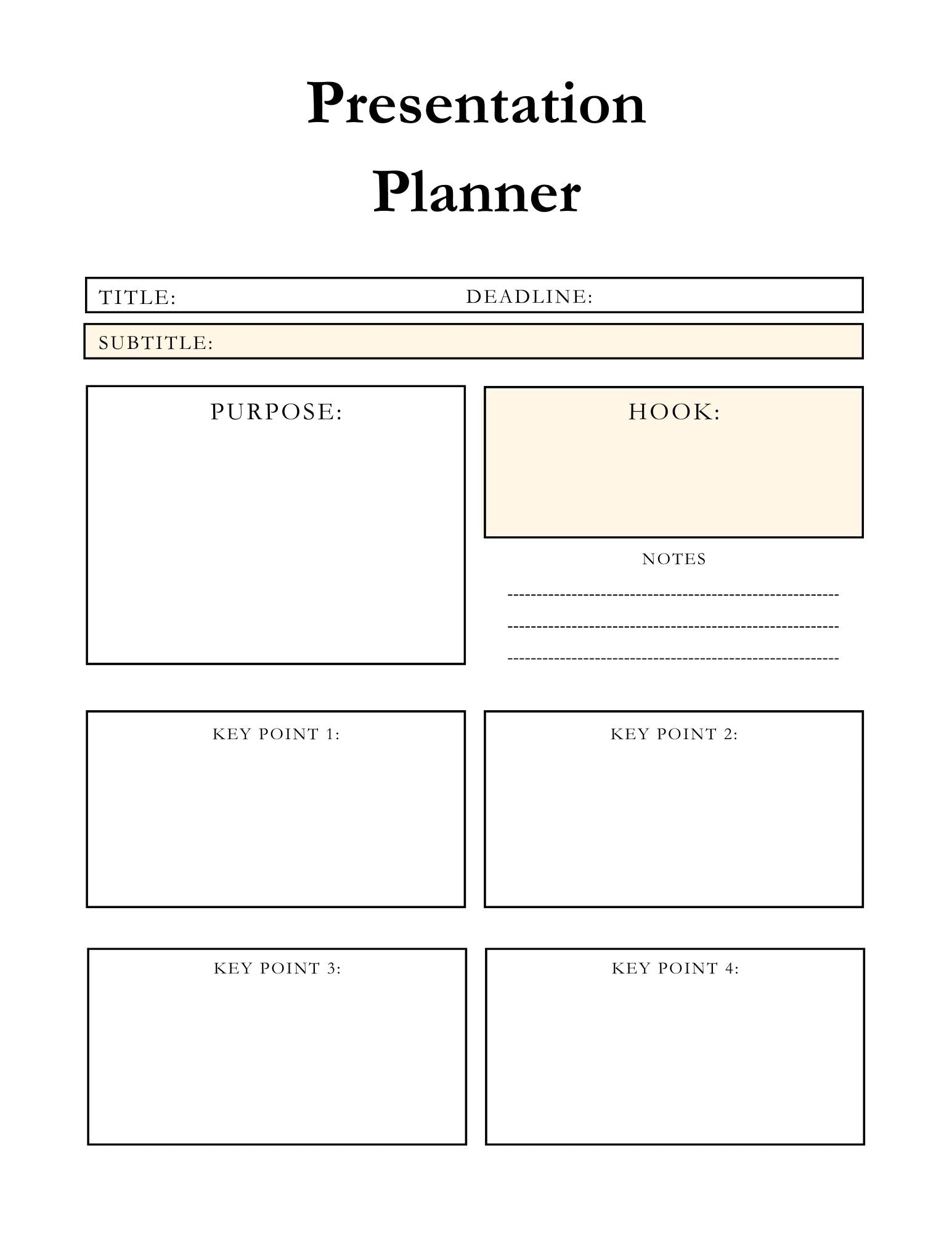 Presentation template- Planner